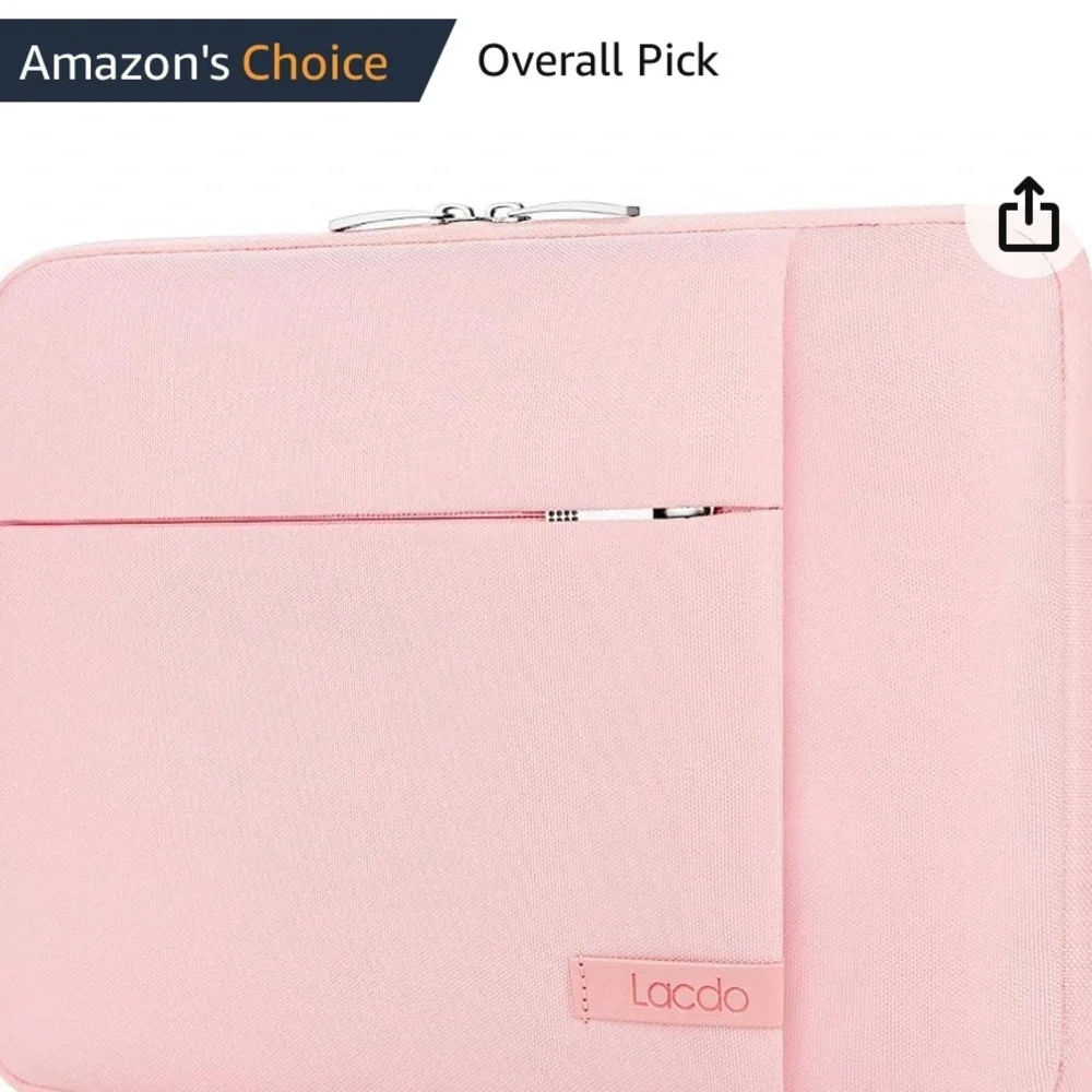 NWOT Lacdo Pink Computer Bag Zipped Closure Lots of Pockets Water Repellent